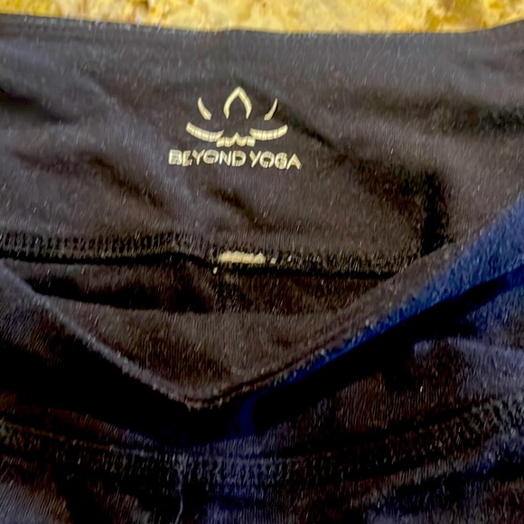 BEYOND YOGA pants, black with wide leg. From hip to hip measures about 14”. - Picture 2 of 3